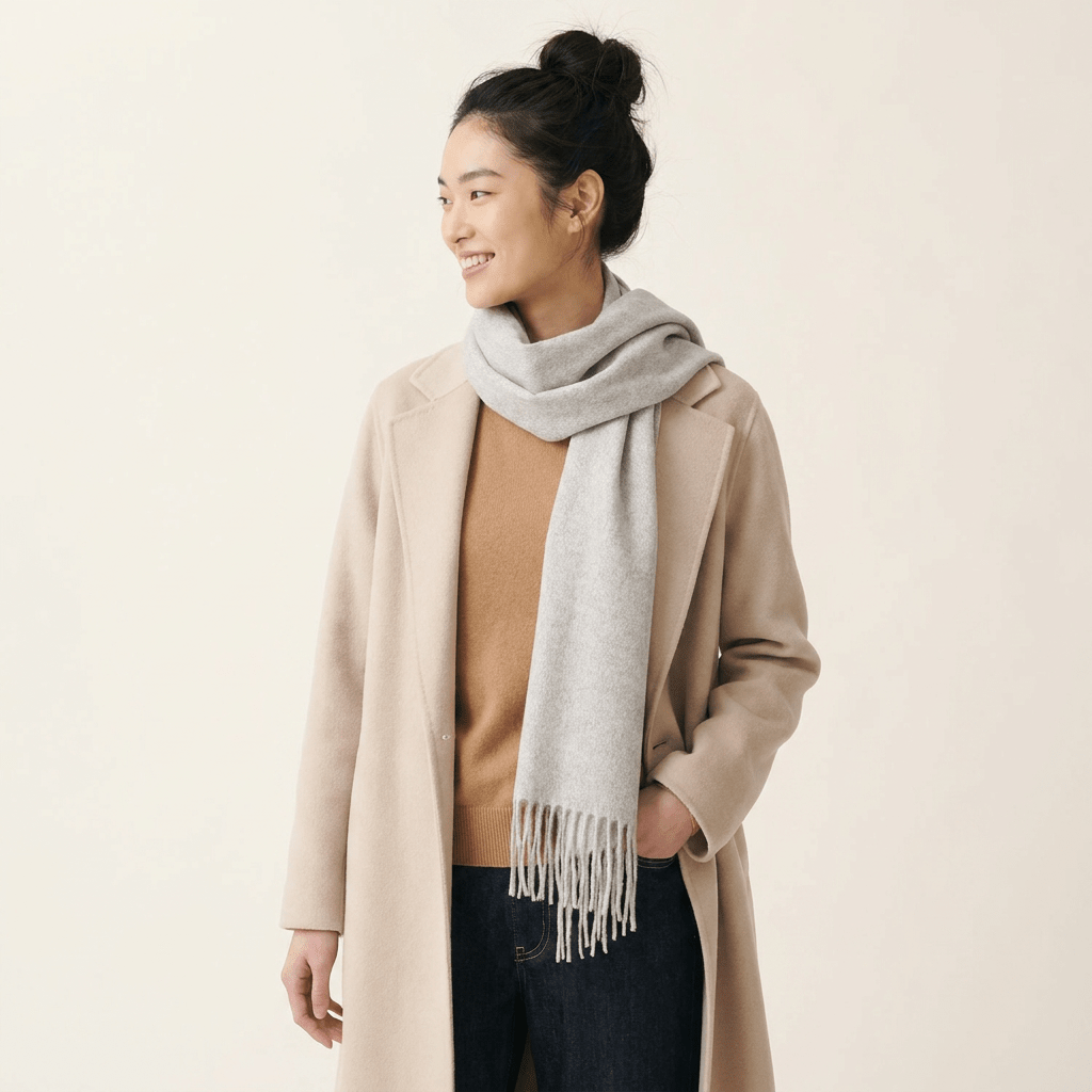 Tartan Weaving Mill 100% Pure Cashmere Scarf - Made in Scotland - Light Grey - Heritage Of Scotland -