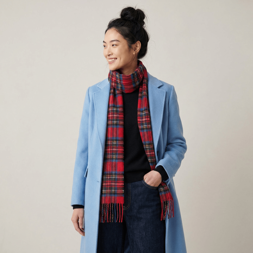 Tartan Weaving Mill 100% Pure Cashmere Scarf - Made in Scotland - Stewart Royal - Heritage Of Scotland -