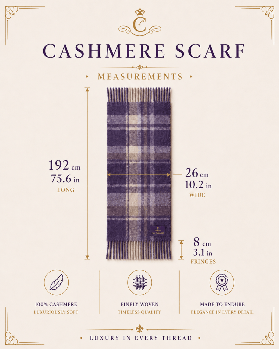 Tartan Weaving Mill 100% Pure Cashmere Scarf - Made in Scotland - Stewart Royal - Heritage Of Scotland -