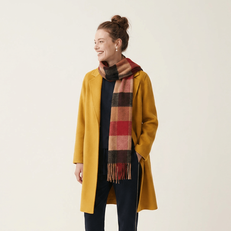 Tartan Weaving Mill 100% Pure Cashmere Scarf - Made in Scotland - Vicuna Block - Heritage Of Scotland -