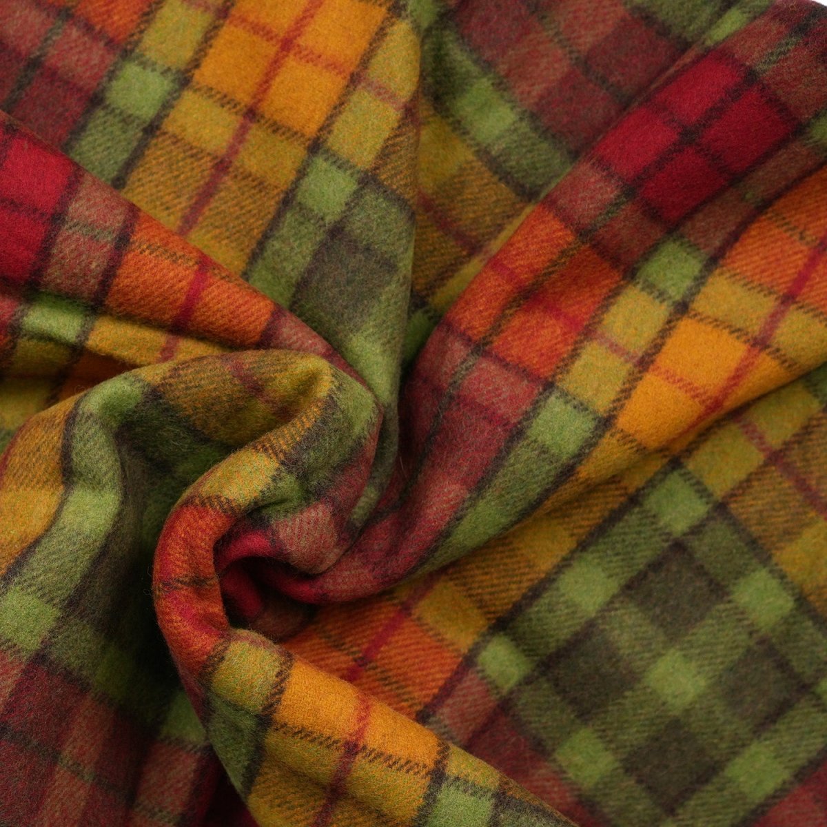 Tartan Wool Blend Blanket Throw – Soft Plaid Sofa & Bed Blanket - Buchanan Autumn - Heritage Of Scotland -
