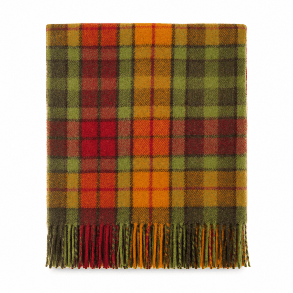 Tartan Wool Blend Blanket Throw – Soft Plaid Sofa & Bed Blanket - Buchanan Autumn - Heritage Of Scotland -