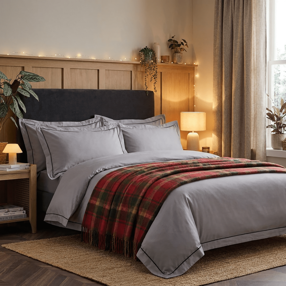 Tartan Wool Blend Blanket Throw – Soft Plaid Sofa & Bed Blanket - Dark Maple - Heritage Of Scotland -