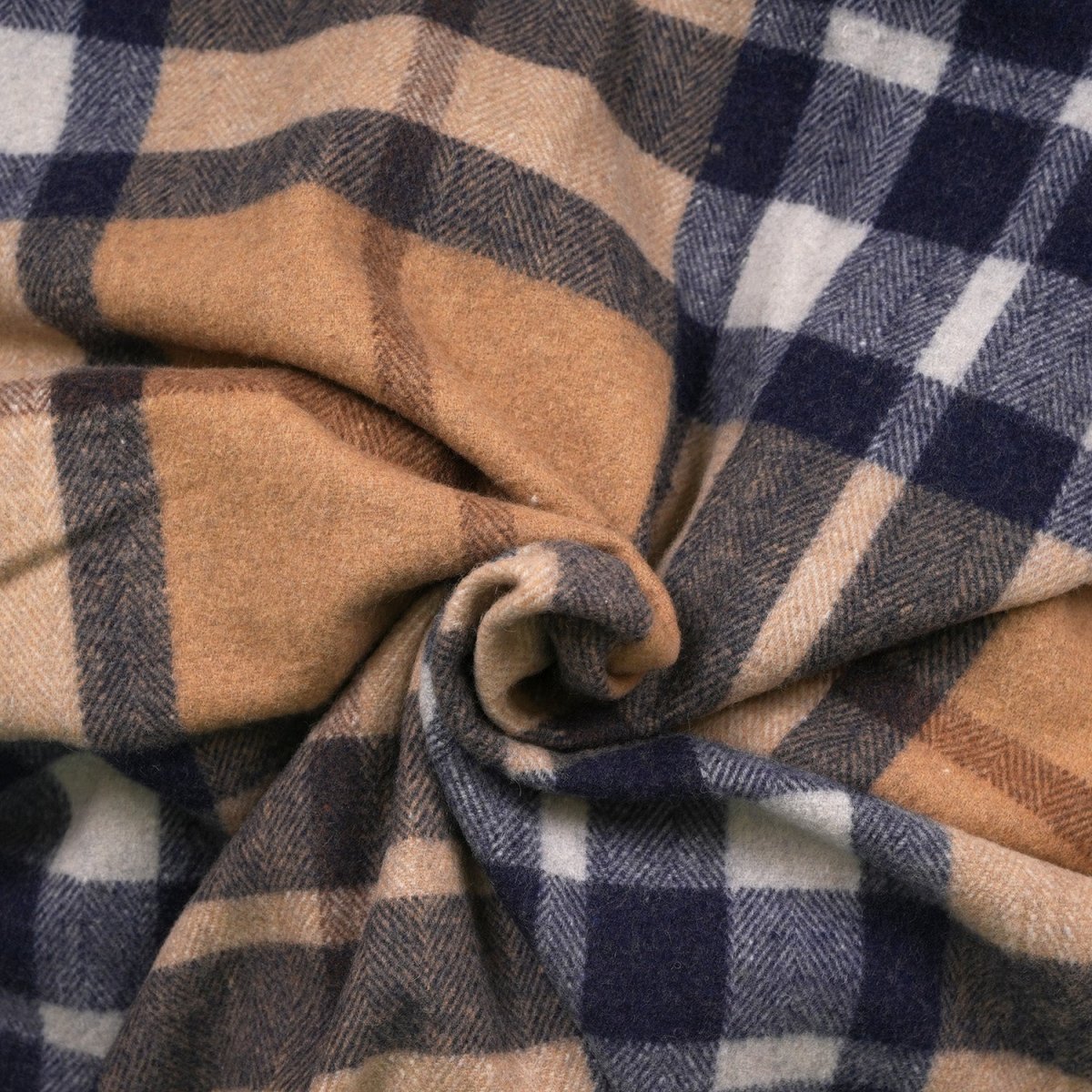 Tartan Wool Blend Blanket Throw – Soft Plaid Sofa & Bed Blanket - Exploded Scotty Thomson Camel - Heritage Of Scotland -
