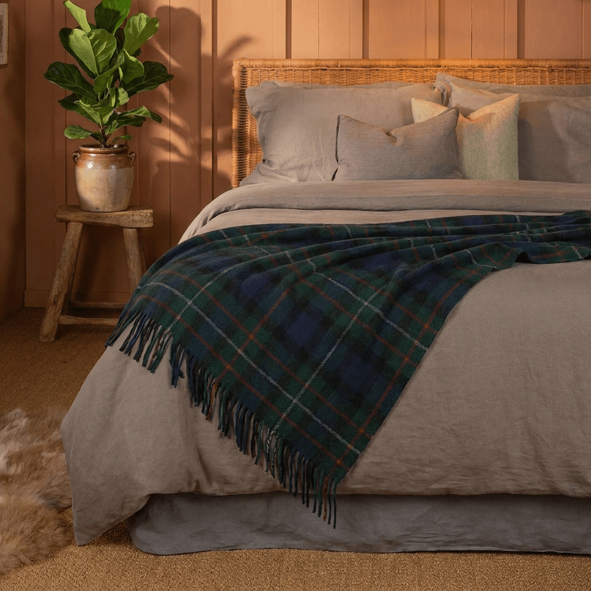 Tartan Wool Blend Blanket Throw – Soft Plaid Sofa & Bed Blanket - Ferguson - Heritage Of Scotland -
