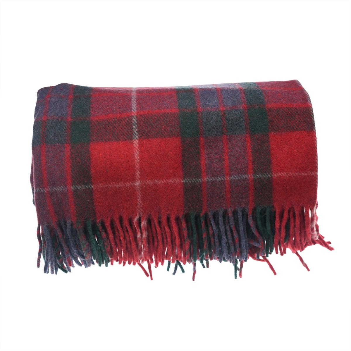 Tartan Wool Blend Blanket Throw – Soft Plaid Sofa & Bed Blanket - Fraser Red - Heritage Of Scotland -