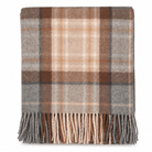 Tartan Wool Blend Blanket Throw – Soft Plaid Sofa & Bed Blanket - Mackellar Natural - Heritage Of Scotland -