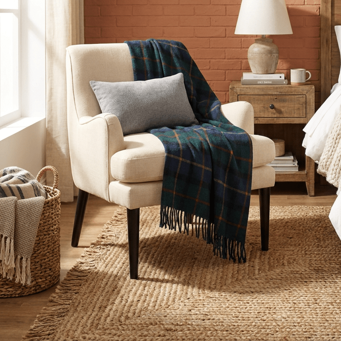 Tartan Wool Blend Blanket Throw – Soft Plaid Sofa & Bed Blanket - Macleod - Heritage Of Scotland -