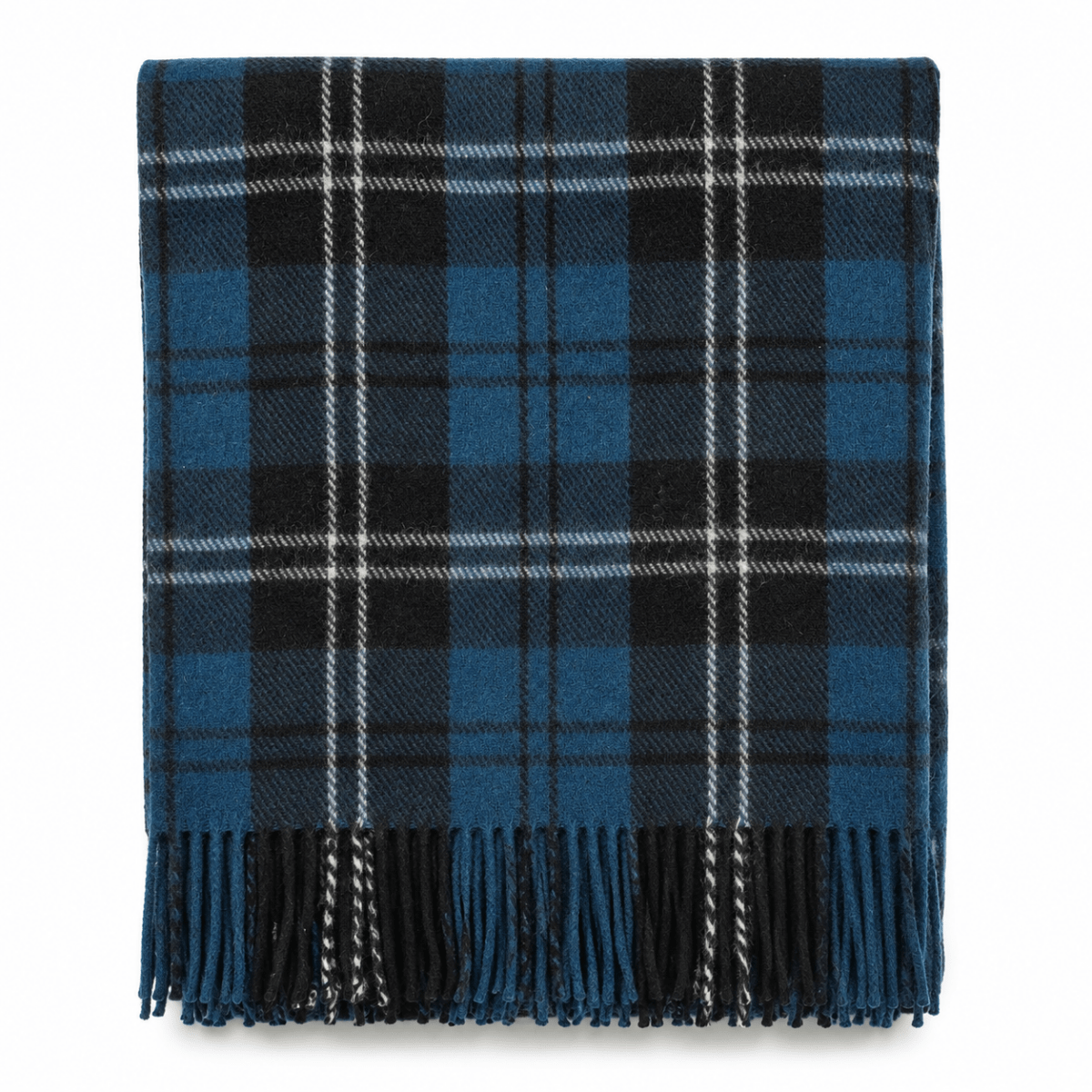 Tartan Wool Blend Blanket Throw – Soft Plaid Sofa & Bed Blanket - Ramsay Blue - Heritage Of Scotland -