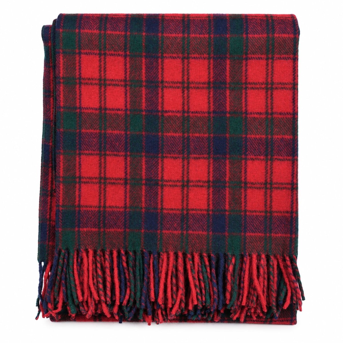 Tartan Wool Blend Blanket Throw – Soft Plaid Sofa & Bed Blanket - Robertson Red - Heritage Of Scotland -