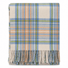 Tartan Wool Blend Blanket Throw – Soft Plaid Sofa & Bed Blanket - Stewart Muted Blue - Heritage Of Scotland -
