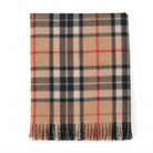 Tartan Wool Blend Blanket Throw – Soft Plaid Sofa & Bed Blanket - Thomson Camel - Heritage Of Scotland -