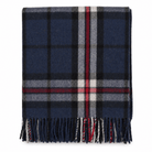 Tartan Wool Blend Blanket Throw – Soft Plaid Sofa & Bed Blanket - Thomson Navy - Heritage Of Scotland -