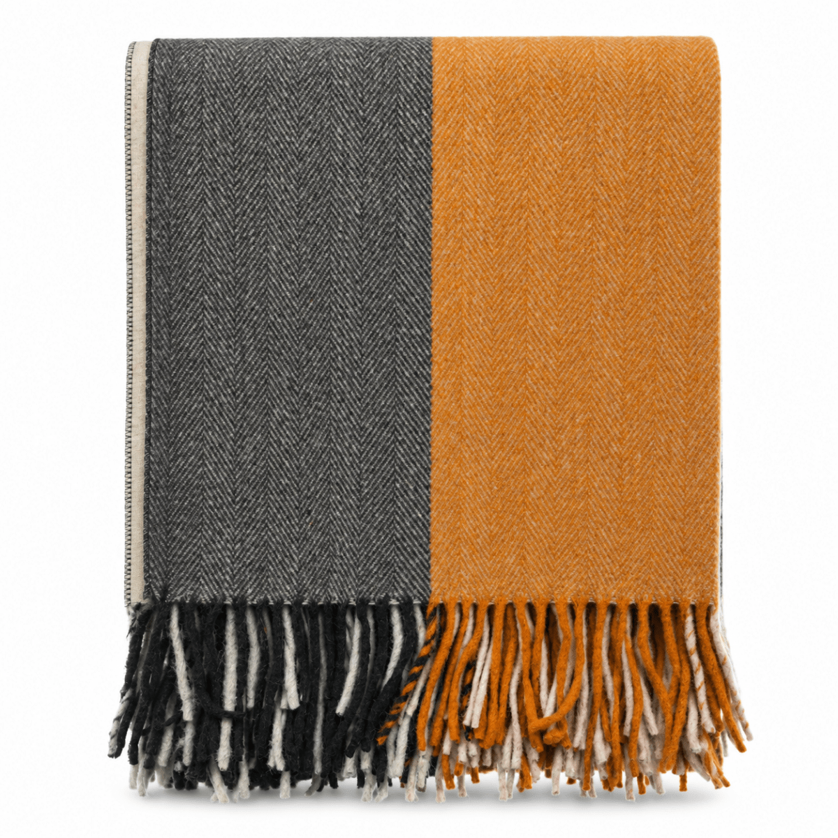 The Cosy Check – Recycled Wool Block-Check Herringbone Blanket - GREEN MIX - Heritage Of Scotland -