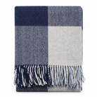 The Cosy Check – Recycled Wool Block-Check Herringbone Blanket - LIGHT BLUE - Heritage Of Scotland -