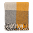 The Cosy Check – Recycled Wool Block-Check Herringbone Blanket - NATURAL OCHRE - Heritage Of Scotland -