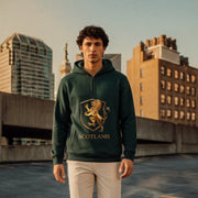 The Highland Heritage: Golden Lion Half - Zip Green Hoodie - Heritage Of Scotland - S