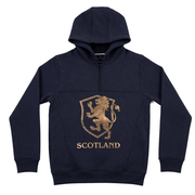The Highland Heritage: Golden Lion Half - Zip Navy Hoodie - Heritage Of Scotland - NAVY / S