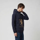 The Highland Heritage: Golden Lion Half - Zip Navy Hoodie - Heritage Of Scotland - NAVY / S