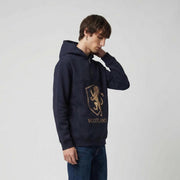 The Highland Heritage: Golden Lion Half - Zip Navy Hoodie - Heritage Of Scotland - NAVY / S