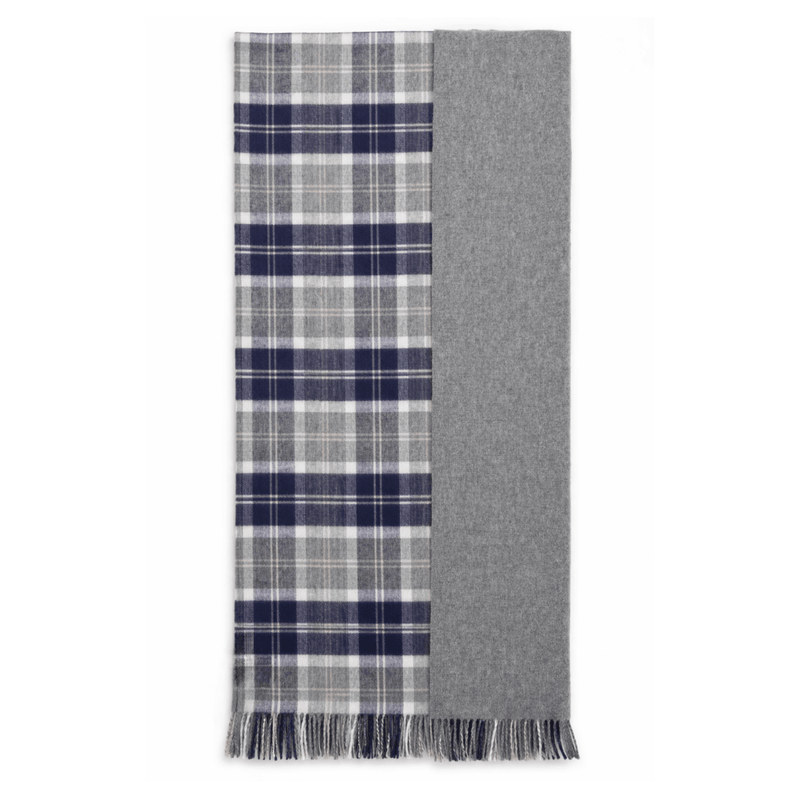 The Highland Wrap: Reversible Ultra - Soft Tartan Stole - Heritage Of Scotland - Bannockbane Silver