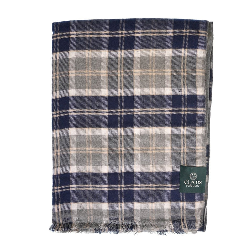 The Highland Wrap: Reversible Ultra - Soft Tartan Stole - Heritage Of Scotland - Bannockbane Silver