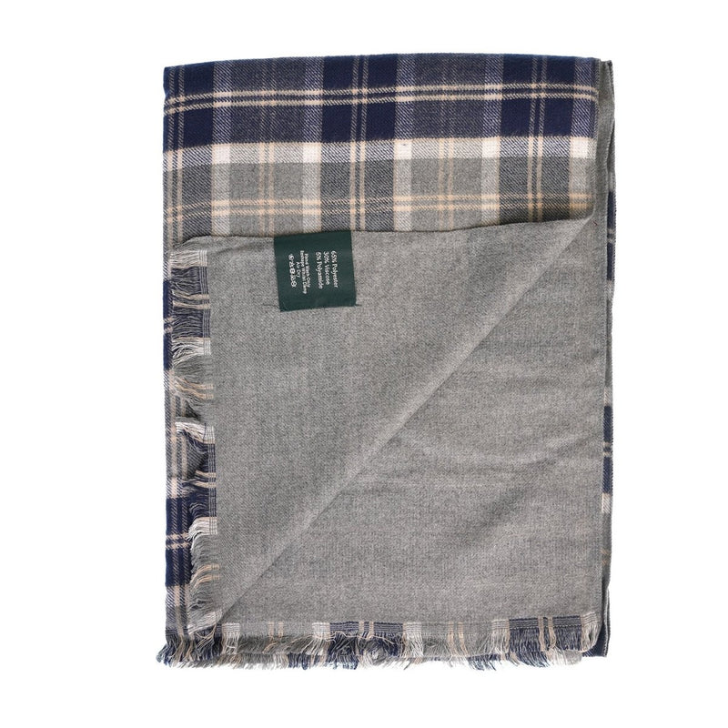 The Highland Wrap: Reversible Ultra - Soft Tartan Stole - Heritage Of Scotland - Bannockbane Silver