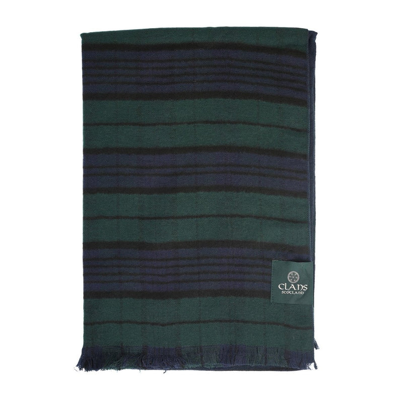 The Highland Wrap: Reversible Ultra - Soft Tartan Stole - Heritage Of Scotland - Black Watch