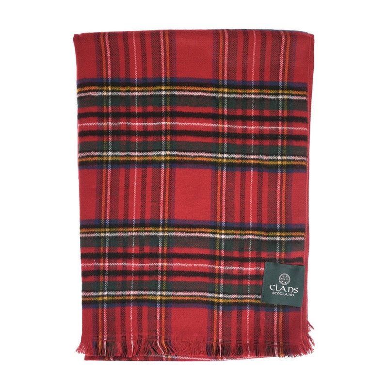 The Highland Wrap: Reversible Ultra - Soft Tartan Stole - Heritage Of Scotland - Stewart Royal