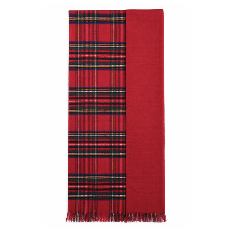 The Highland Wrap: Reversible Ultra - Soft Tartan Stole - Heritage Of Scotland - Stewart Royal