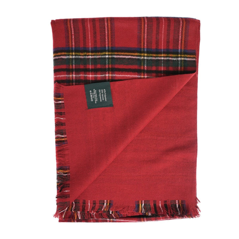 The Highland Wrap: Reversible Ultra - Soft Tartan Stole - Heritage Of Scotland - Stewart Royal