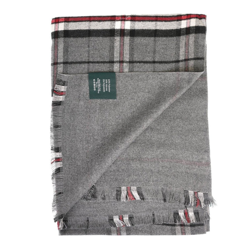 The Highland Wrap: Reversible Ultra - Soft Tartan Stole - Heritage Of Scotland - Thompson Grey