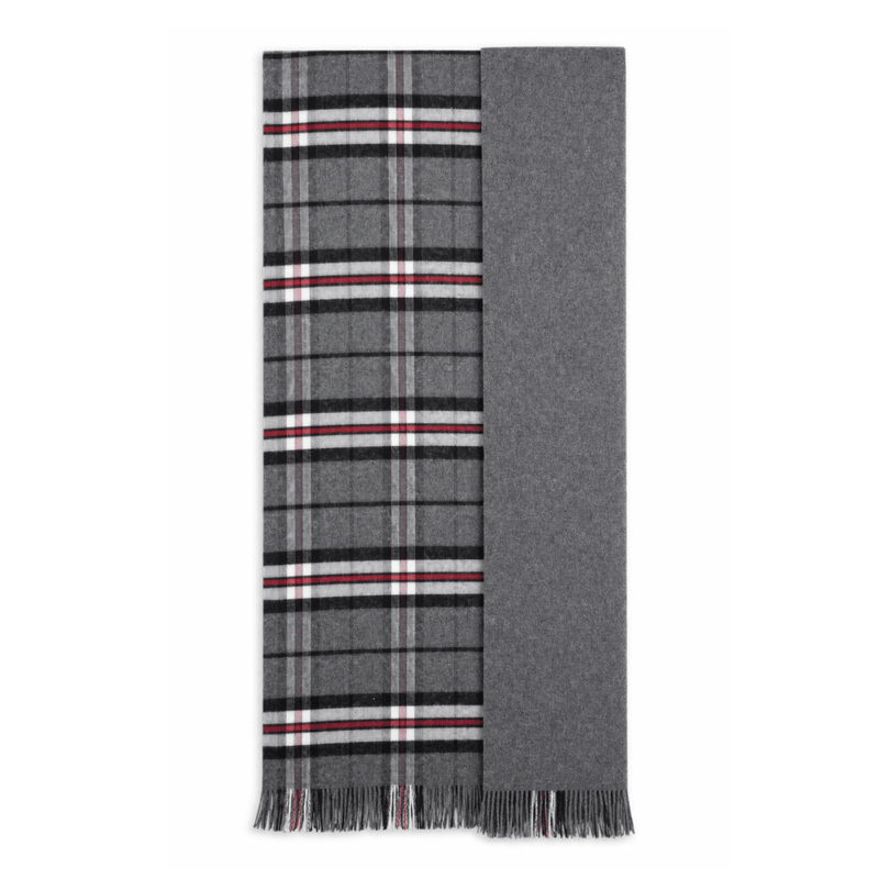The Highland Wrap: Reversible Ultra - Soft Tartan Stole - Heritage Of Scotland - Thompson Grey