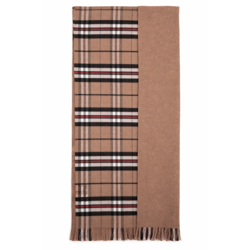 The Highland Wrap: Reversible Ultra - Soft Tartan Stole - Heritage Of Scotland - Thomson Camel