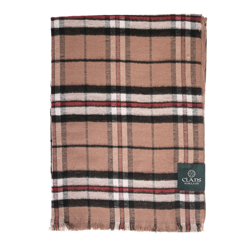 The Highland Wrap: Reversible Ultra - Soft Tartan Stole - Heritage Of Scotland - Thomson Camel
