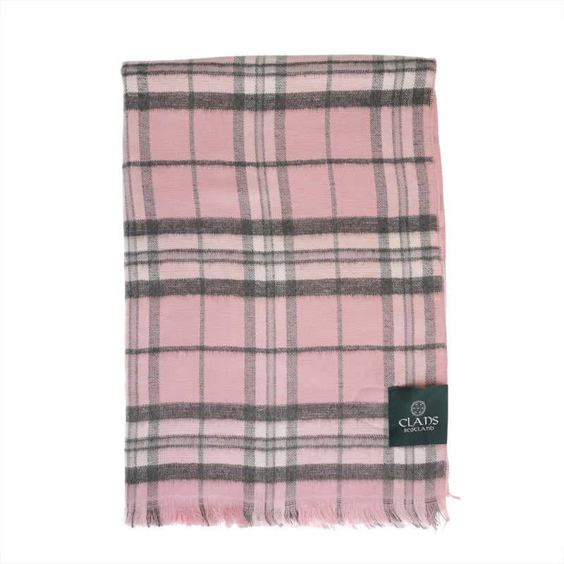 The Highland Wrap: Reversible Ultra - Soft Tartan Stole - Heritage Of Scotland - Thomson Pink