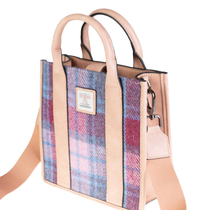 The Medium Tobi Tote Bag Pink Blue Tartan - Heritage Of Scotland - PINK BLUE TARTAN