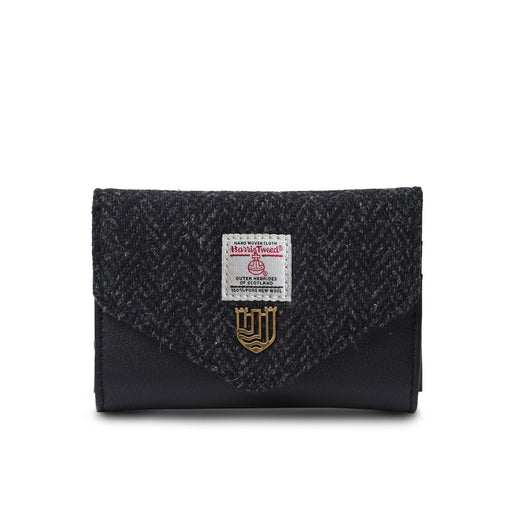 The Small Clasp Purse Black Herringbone - Heritage Of Scotland - BLACK HERRINGBONE