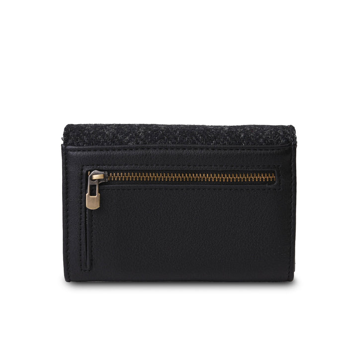 The Small Clasp Purse Black Herringbone - Heritage Of Scotland - BLACK HERRINGBONE