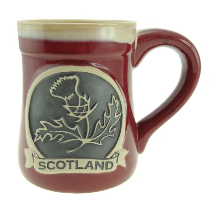 Thistle Stoneware Mug – Scotland Themed Ceramic Mug - Heritage Of Scotland - Red