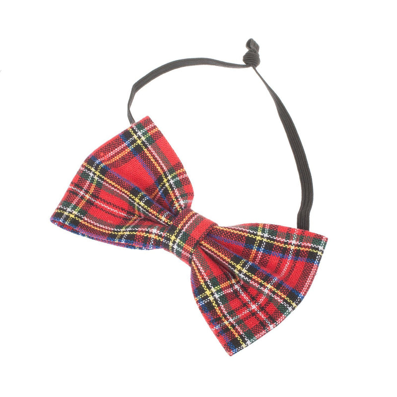 Traditional Tartan Bow Tie – Elasticated in Red or Green Scottish Tartan - Heritage Of Scotland - Red