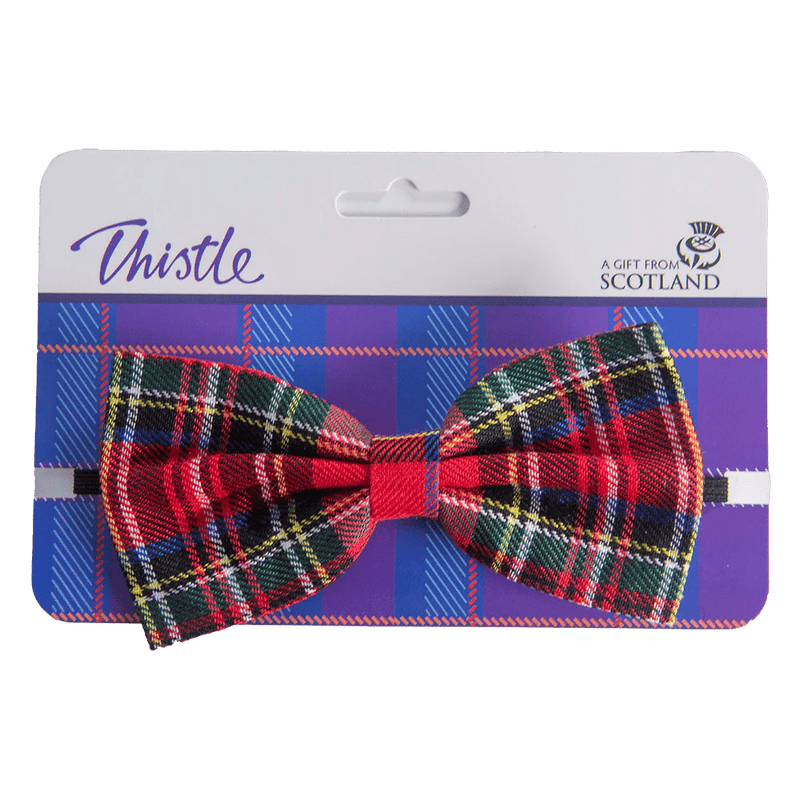 Traditional Tartan Bow Tie – Elasticated in Red or Green Scottish Tartan - Heritage Of Scotland - Red