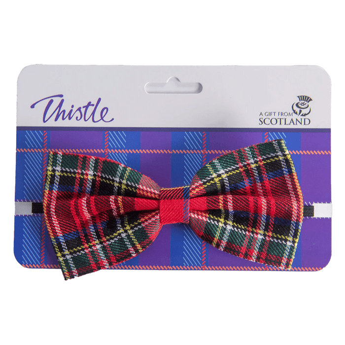 Traditional Tartan Bow Tie – Elasticated in Red or Green Scottish Tartan - Heritage Of Scotland - Red