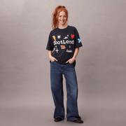 Travel Outfitters Scotland Icons 3D Puff Print T-Shirt – Navy - Heritage Of Scotland - XS