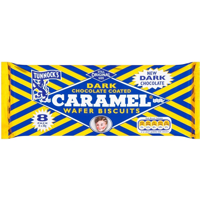 Tunnocks Dark Caramel Wafers 8Pk Na - Heritage Of Scotland - NA