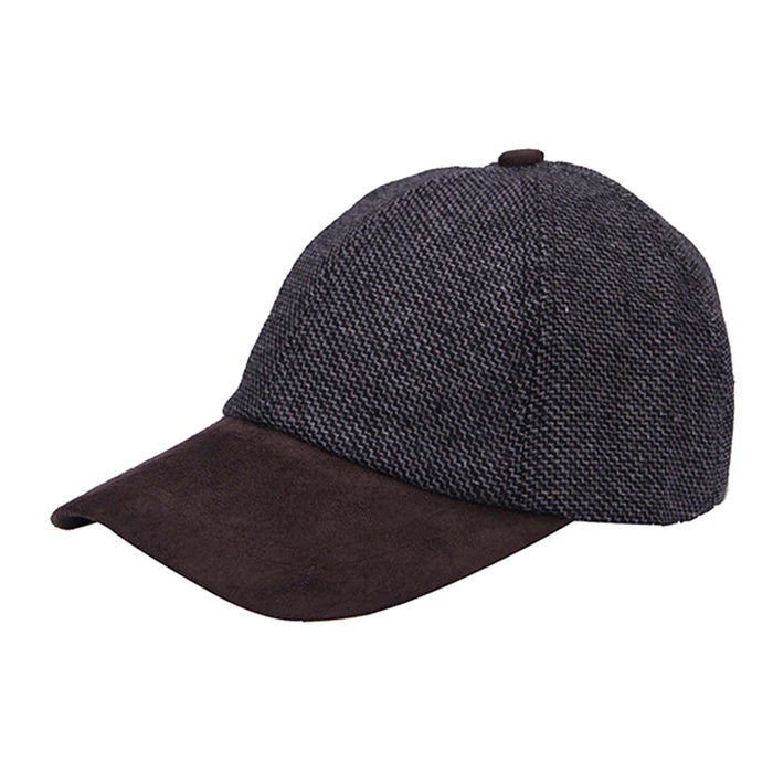 Tweed Suede Baseball Cap - Heritage Of Scotland - GREY TWILL