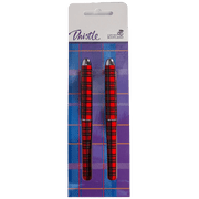 Twin - Pack Tartan Ball - Point Pens – Nessie, Piper, or Classic Red Tartan - Heritage Of Scotland - Classic Red Tartan