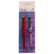 Twin - Pack Tartan Ball - Point Pens – Nessie, Piper, or Classic Red Tartan - Heritage Of Scotland - Tartan & Piper