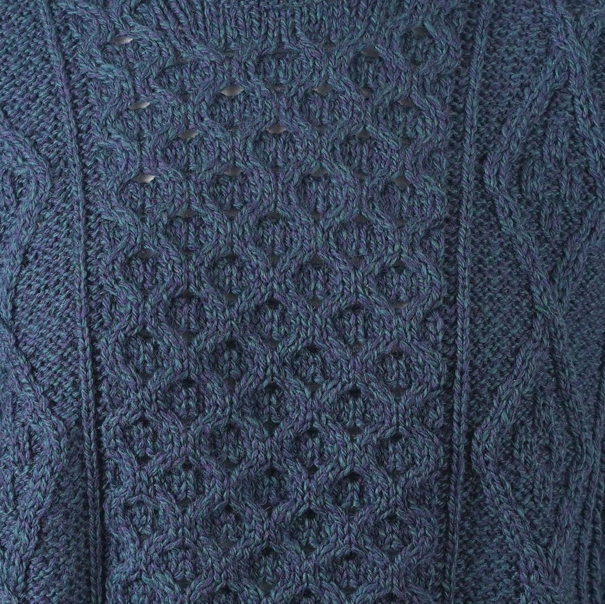 Unisex 100% Wool Aran Cable Knit Crew Neck Jumper – Made in Ireland | Black Watch - Heritage Of Scotland - XS