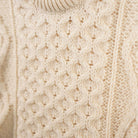 Unisex Blue 100% Wool Aran Cable Knit Crew Neck Jumper – Made in Ireland | Aran - Heritage Of Scotland - XS